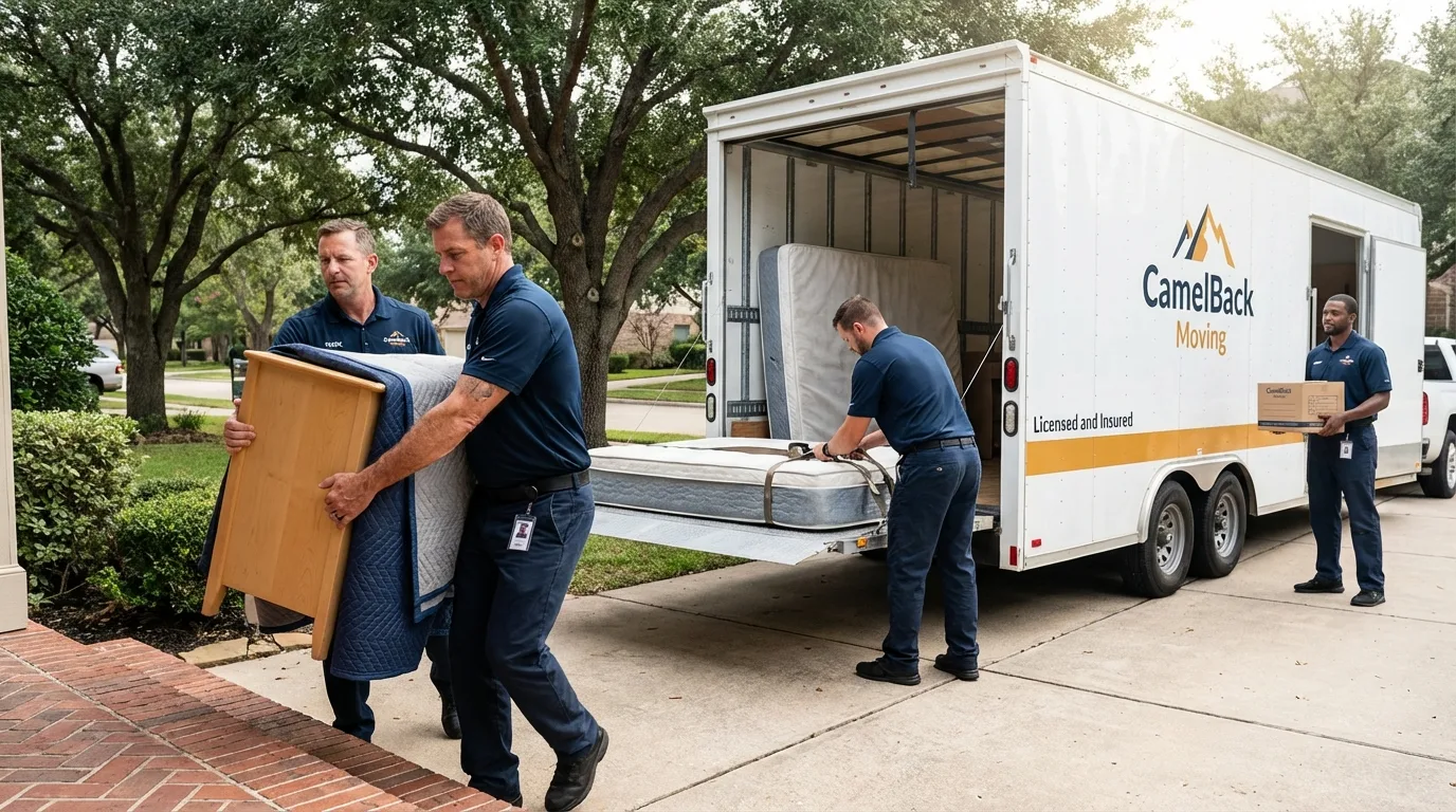Crew loading residential truck for cross-state move from Little Falls, NJ